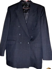 Stafford American Craftsman MENS SUIT  42L NAVY  MADE USA CLEANED 2 PC