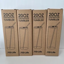 Sublimation Tumbler Stainless Steel 20oz Skinny. Lot Contains 4 Tumblers.