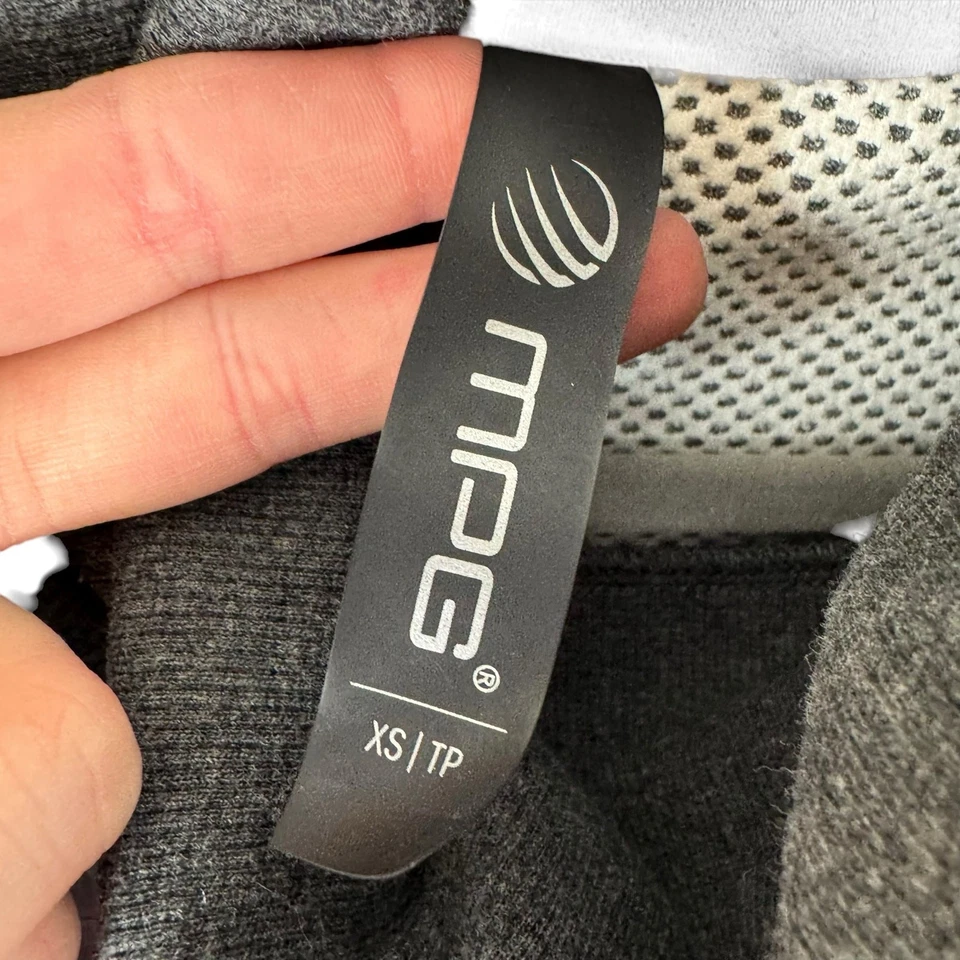 MPG Trimtex Black Gray Quilted Turtleneck Knit Tunic Zippered Pockets Size XS - Image 4 of 4