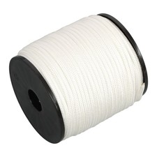 1/4" 250' White Nylon Rope Sturdy Spool Solid Braid Rope Abrasion Resistance