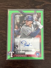 2025 Topps Chrome Rookie Autographs Dustin Harris #CRDA-DH 47/99 Green Refractor