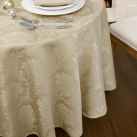 Romanstile Tischdecke Rund 140 Cm Beige, Abwaschbare Jacquard-Tischdecke Im Vint