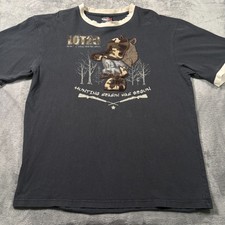 Vintage Lot29 Elmer Fudd Tweety Bird Hunting Season Ringer T-Shirt Mens XL Black