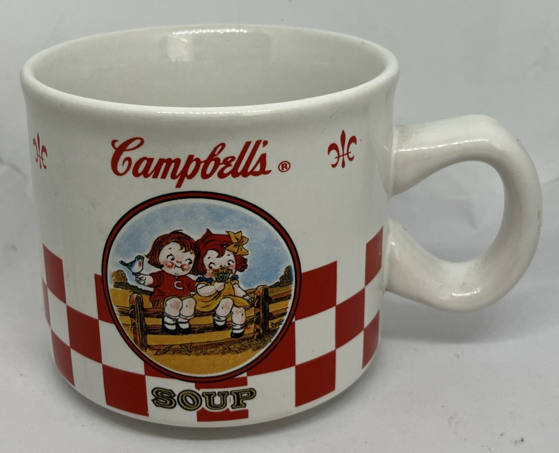 ☕️2000 Campbell's Soup Kids Vintage Red & White Checkered 10oz Mug HH F/SH 