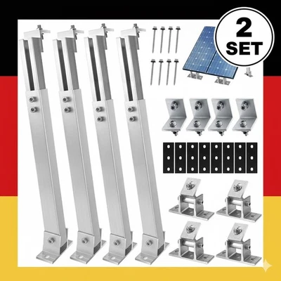 GOOWAY Aufständerung Solarmodul Halter Wand Dach Boden Balkonkraftwerk PV 2 Paneele