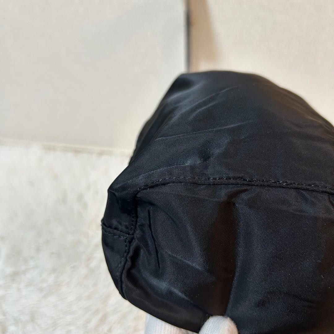 Prada Nylon Black Triangle Logo Drawstring Pouch … - image 8