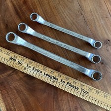 VTG 3pc Deep Offset Box End Wrench Set USA 11/16, 25/32, 7/8, 5/8, 3/4, 13/16