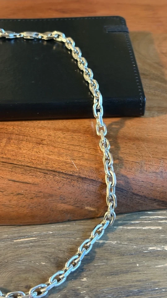 20” Anchor Chain 925 Sterling Silver Necklace – 50g Chunky Heavy Rhodium Finish - Image 3 of 4
