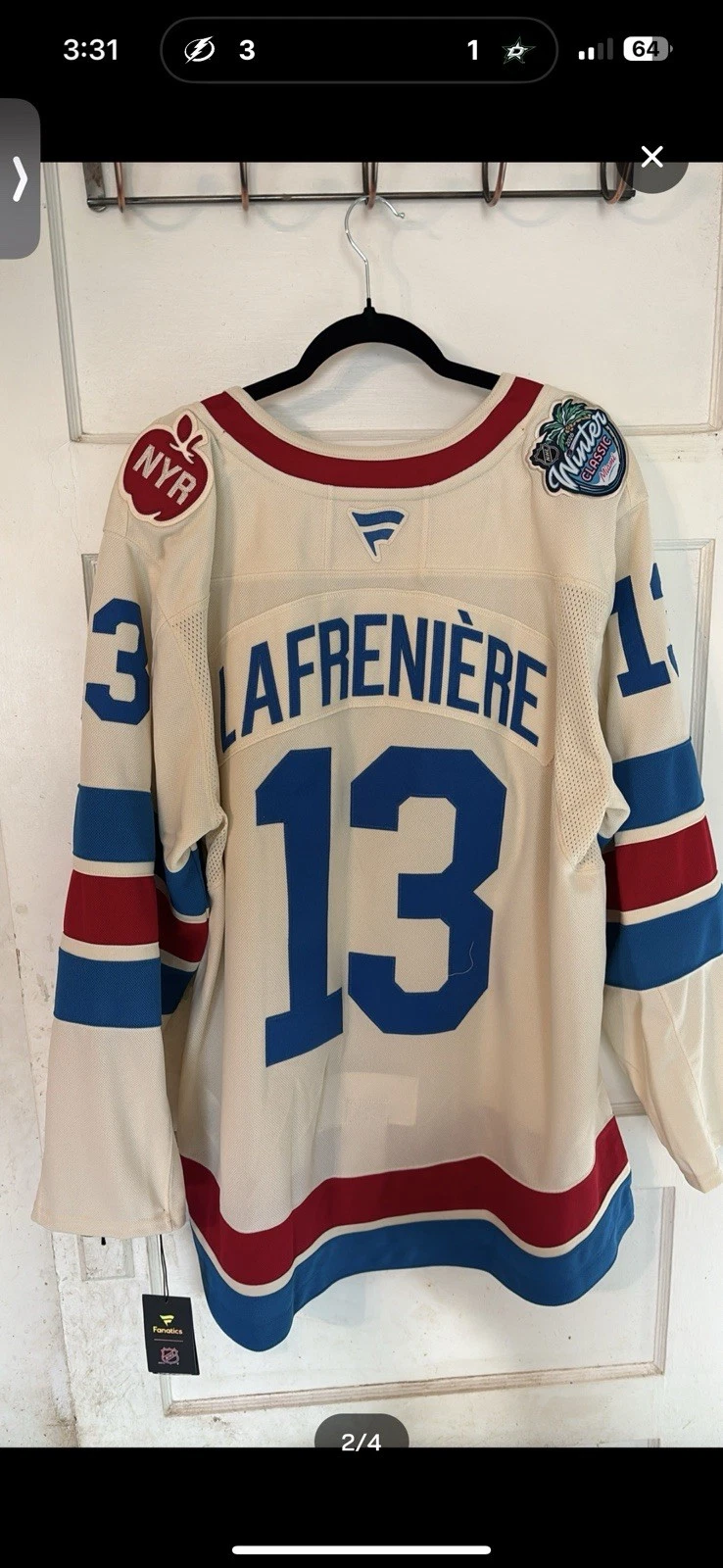 Fanatics New York Rangers 2026 Winter Classic Jersey Size 60