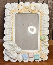 Ceramic Baby Picture Frame 10 X 7 ceramic Baby Shoes Table Top Frame