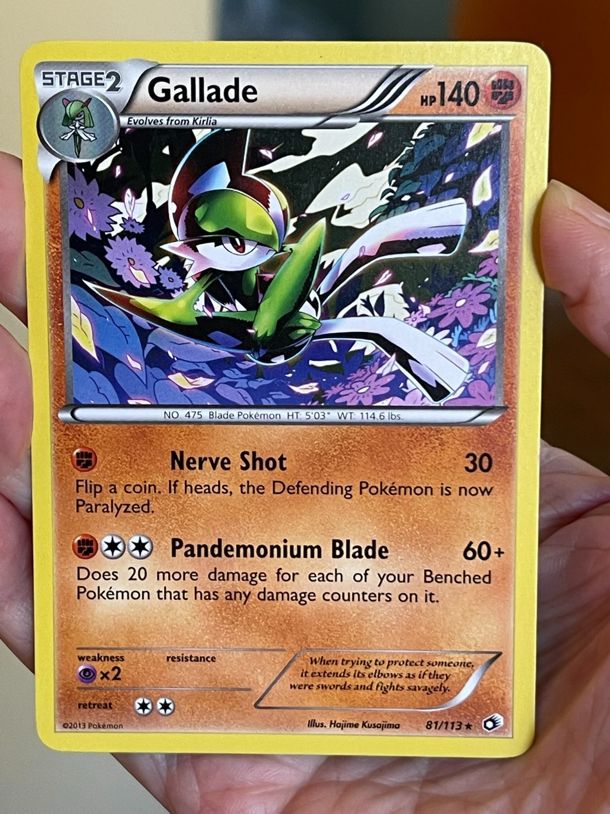 POKEMON GALLADE 81/113 RARE LEGENDARY TREASURES VLP CARD