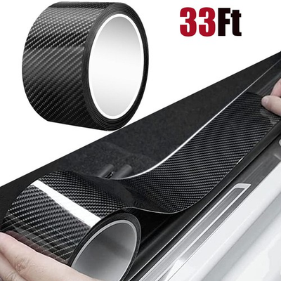 #ad 33Feet For Honda Accessories Carbon Fiber Vinyl Door Entry Guard Sill Protector $21.84