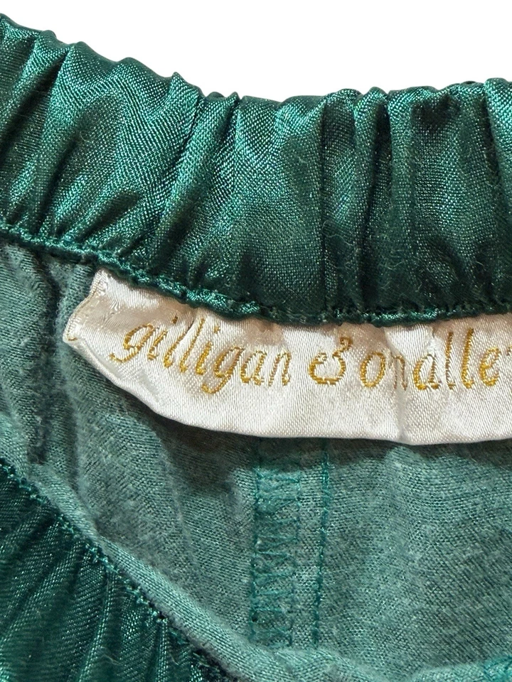 Conjunto de Pijama Gilligan O’Malley Talla XXL Verde Esmeralda Satinado Cuello Acolchado Navidad Foto 3 de 4