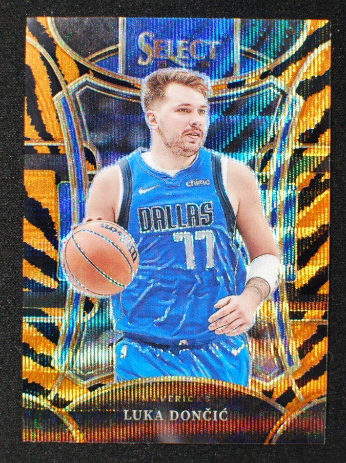 🌟 LUKA DONCIC - 2023-24 Panini Select TIGER STRIPE PRIZM Case Hit SSP #350