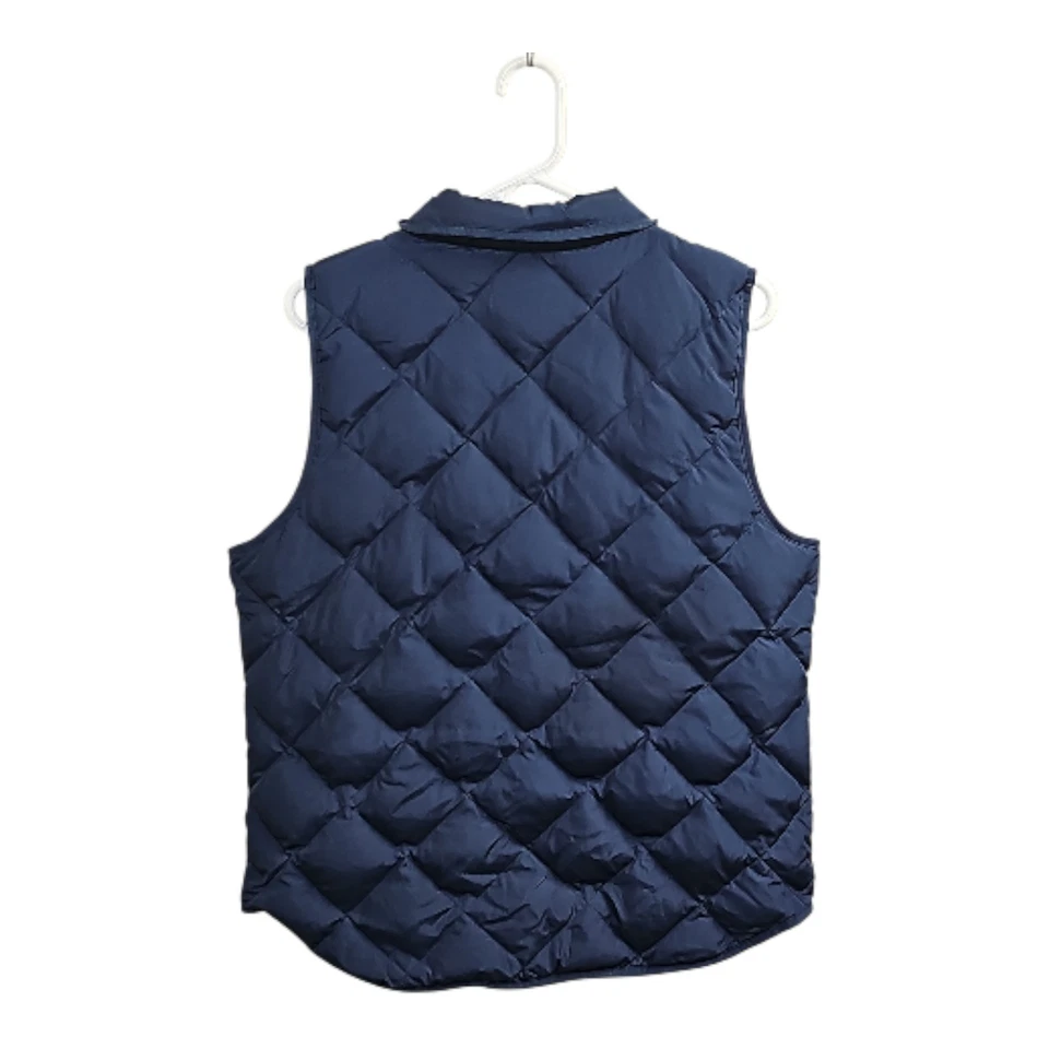 Chaleco acolchado Woolrich para mujer L azul marino con cremallera frontal dorado bolsillos a presión Foto 2 de 4