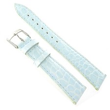 20mm Morellato Genuine Italian Leather Crocodile Grain Powder Blue Watchband 751