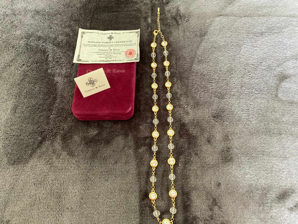 Brand New Jackie Kennedy (JBK ) Crystal And Bead Gold-tone  display picture 2