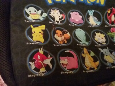 RARE Pokemon Characters Black Backpack Bag School College Pokémon