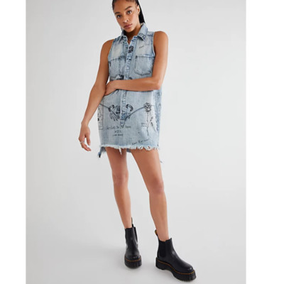 Free People One Teaspoon Tattoo Salty Dog Braxton Dress XS NEW