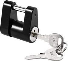 Black Trailer Hitch Coupler Lock 1/4" Dia, 3/4" Span, 1 Pack