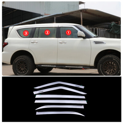 Fit For 2016-2022 Nissan Armada Chrome Window Visor Vent Shades Sun Rain Guard
