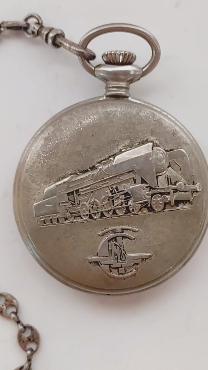 Vintage Perseo 17 Jewel INCABLOC Pocket Watch Chain, Manual/Wind Up,  WORKING