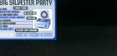 Techno Flyer Big Silvester Party 31.12.1996 (02 Seiten) Best Of Techno & House