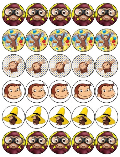 Curious George Edible Cake Toppers Icing Birthday Cake Decoration (2 Sizes) - Picture 3 of 10
