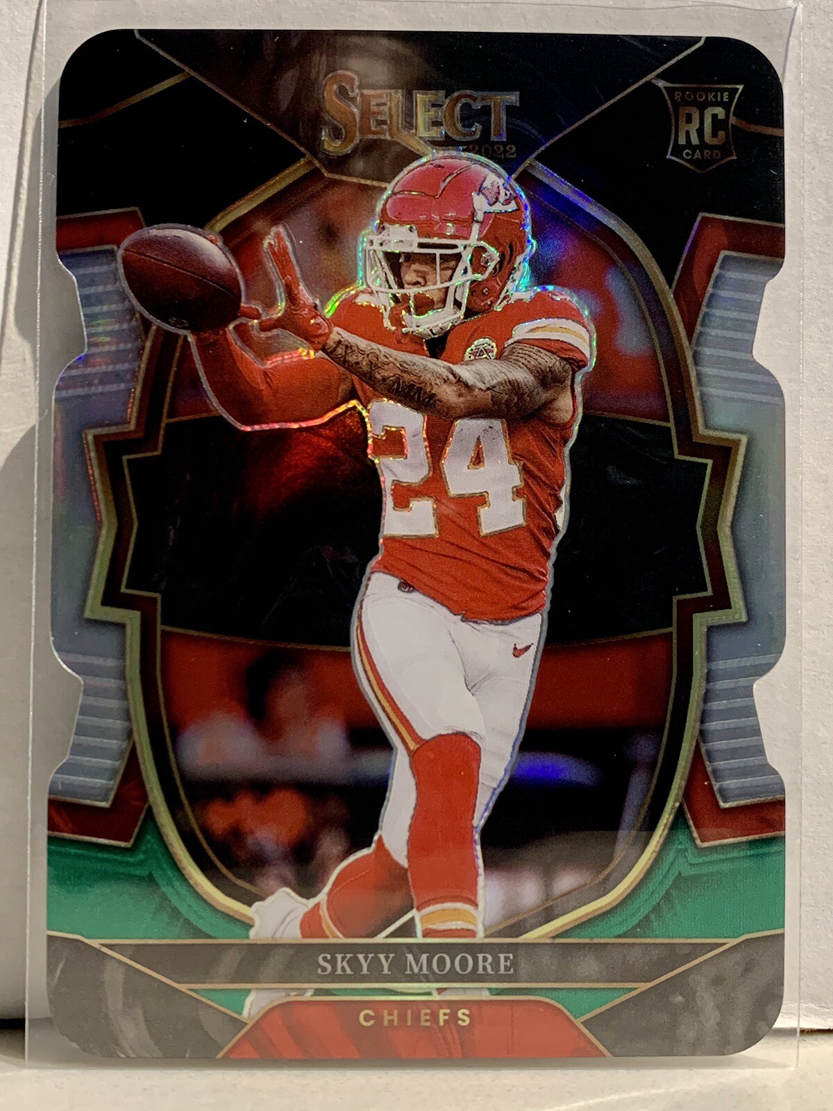 2022 Panini Select Skyy Moore Black & Green Prizm Die-Cut Concourse RC #21