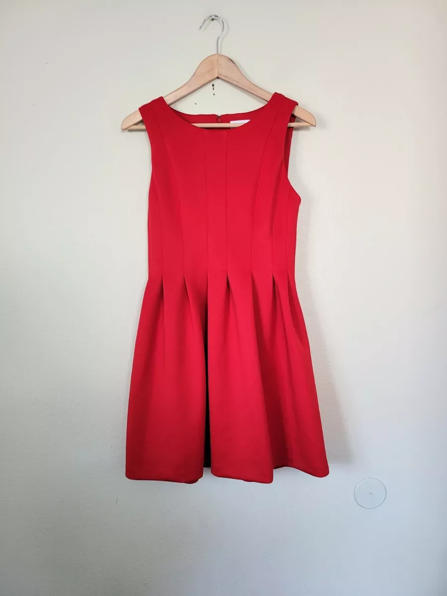 Calvin klein red sleeveless dress deals