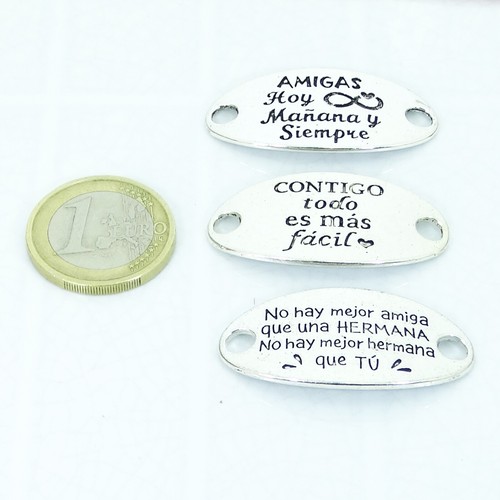 10 Chapas Para Pulsera 37x19mm Plata Tibetano Plate Infinito Mama Frases eBay