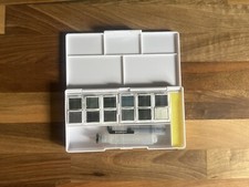 Derwent Tinted Charcoal Watercolour Paint 12 Pan Palettes Set New