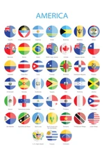 Flags of North Central and South America Classroom Art Print Poster 12x18