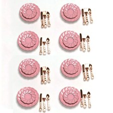 40Pcs 1:12 Miniature Dollhouse Plates Knife Fork Spoon Tableware Dinnerware Set