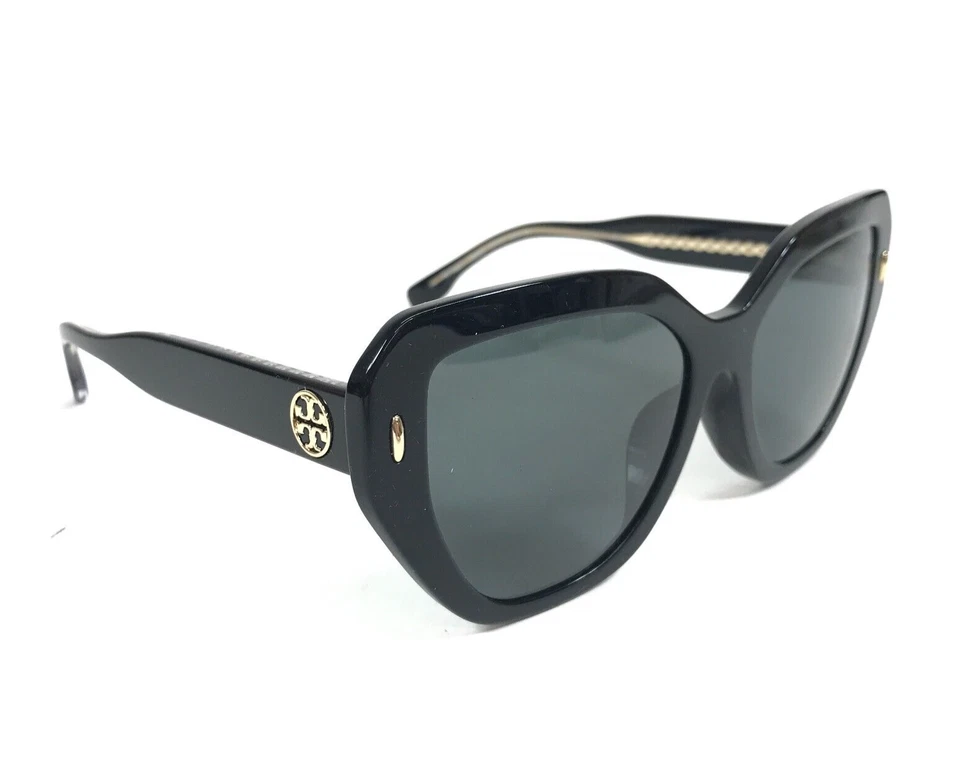 Gafas de sol Tory Burch TY7194F 1709/87 monturas negras ojos de gato con lentes gris oscuro Foto 3 de 4
