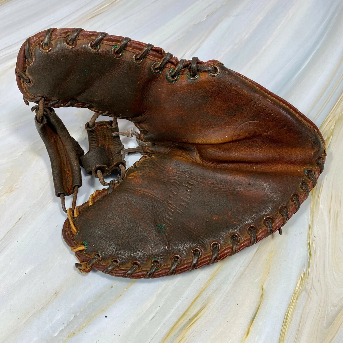 Gant De Baseball Vintage Worth Red Dot – Droitier – Cuir Marron – Années 80