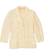 Emanuel Ungaro Womens 3 Button Blazer Jacket It 42 Medium Off White Floral Vp12