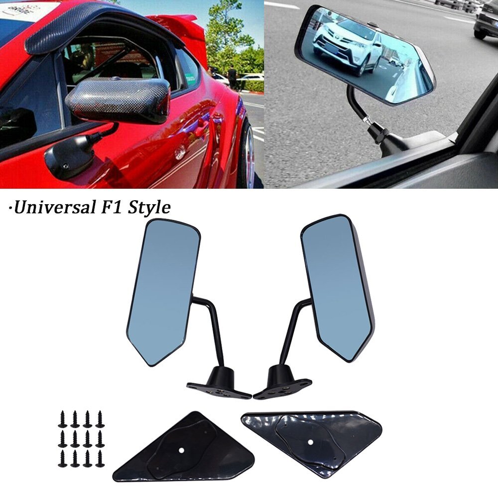 Car Side Mirrors with Bolt Universal F1 Style Convex Glass