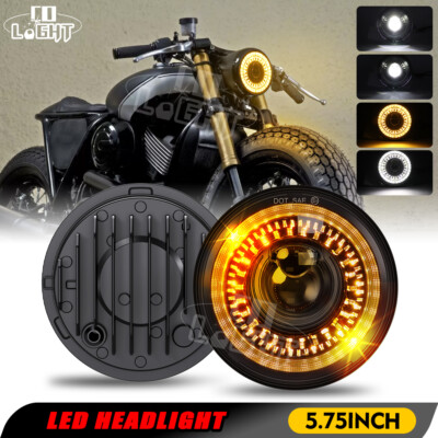 E-Geprüft 5,75 Zoll LED Scheinwerfer Start-up Halo für Harley Indian Triumph