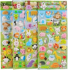 4 Sheets Cute Lovely Puffy DIY Decorative Adhesive Sticker Tape/Kids Craft Scrap