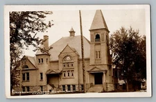 Hampton Iowa IA Congregational Church Real Photo Postcard RPPC 1909