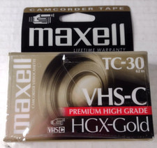 Maxwell VHS-C TC-30 HGX-GOLD Premium High Grade Tape Mint Sealed