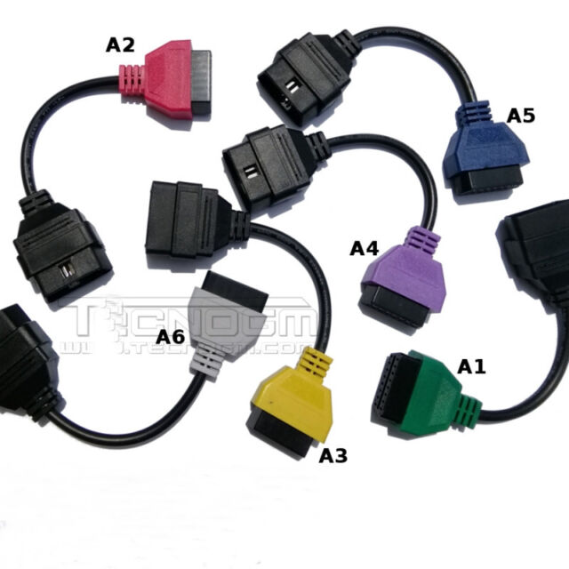 6 Adapter diagnostic cable set Fits fiat alfa multi ecu scan For Italian Cars