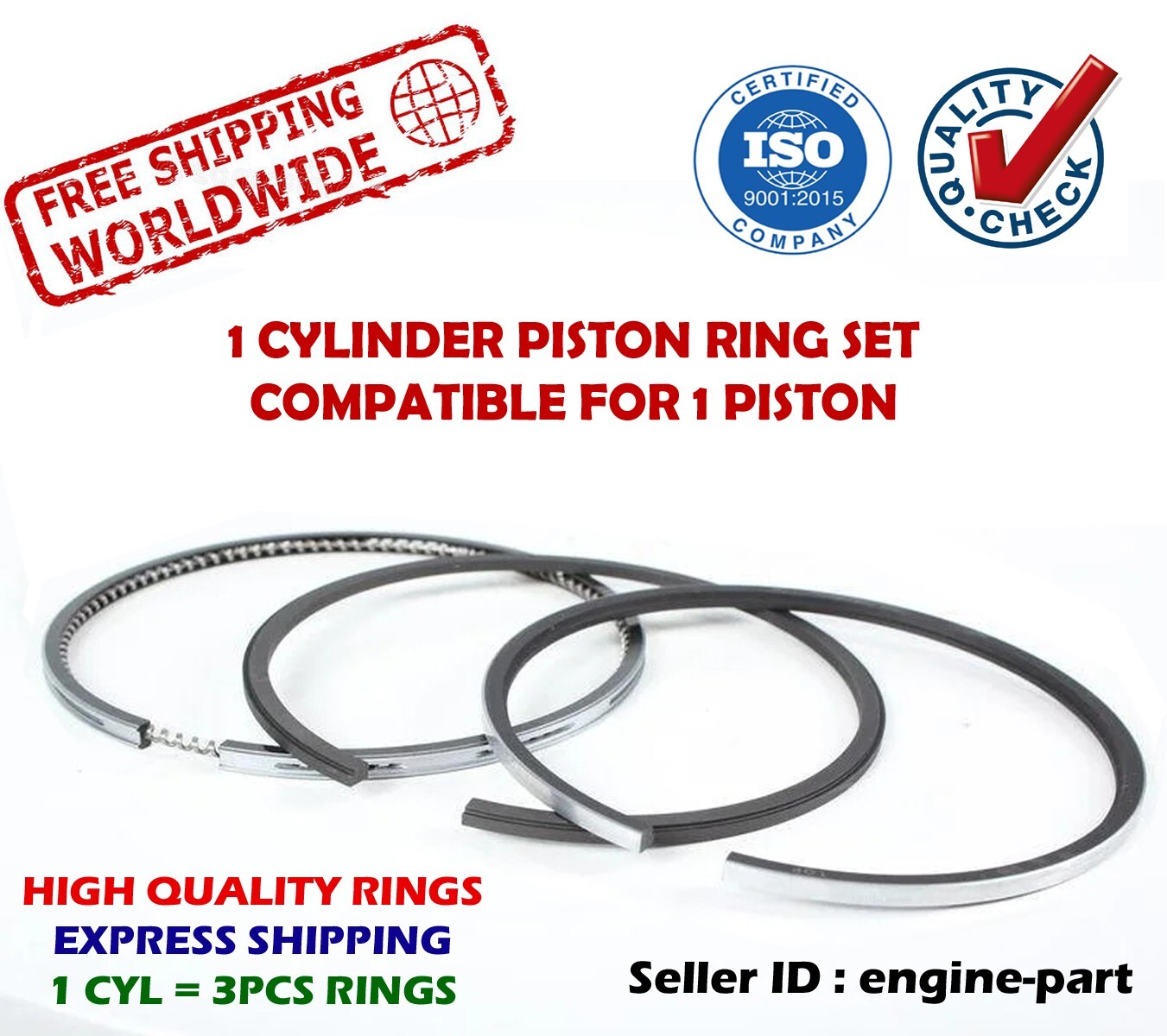 PISTON RINGS SET 71MM FITS FOR KAWASAKI FS481V, FS541V,FS600V, FX581V, FX600V