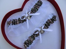 NEW Mossy Oak Camouflage Camo White Wedding Garter Prom GetTheGoodStuff Deer