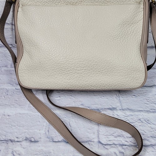 Fossil Crossbody Purse Handle Bag Pebbled Leather Beige Taupe Color Block SAMPLE - Picture 11 of 24