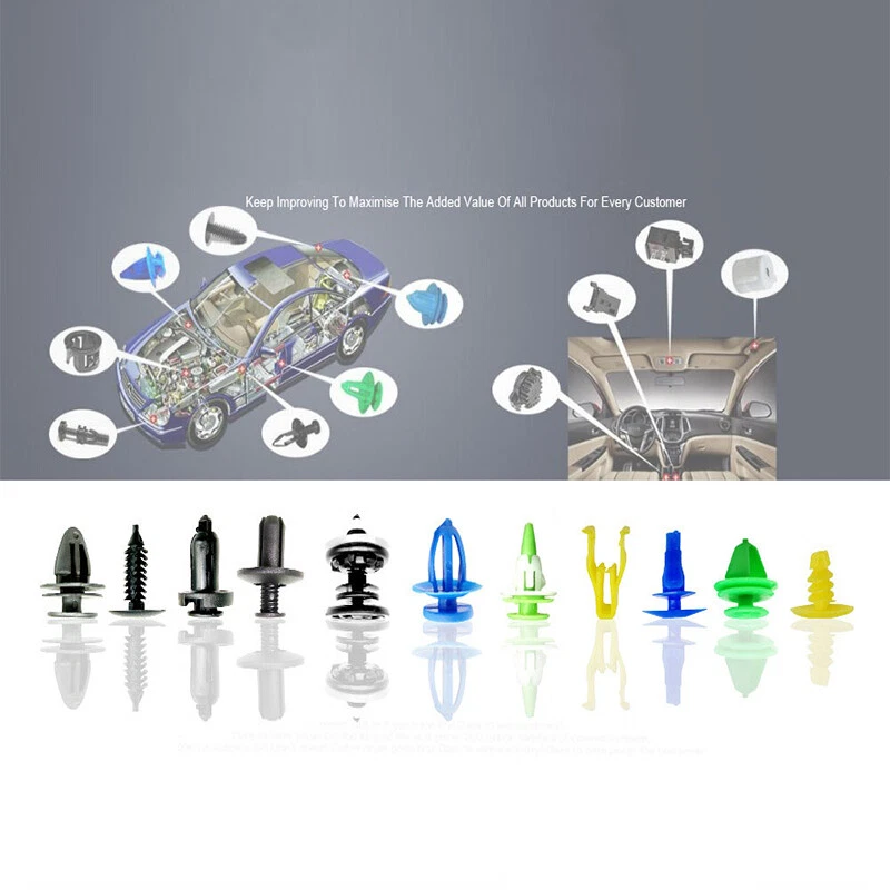500 Clips Car Body Plastic Push Pin Rivet Trim Moulding Fastener Screwdriver Kit Foto 4 de 4