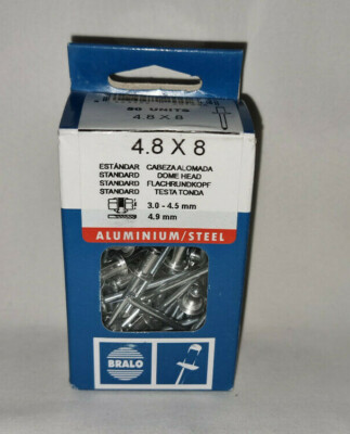 Bralo S1010004808 Blindniete (Ø x L) 4.8mm x 8mm Stahl Aluminium 50St.
