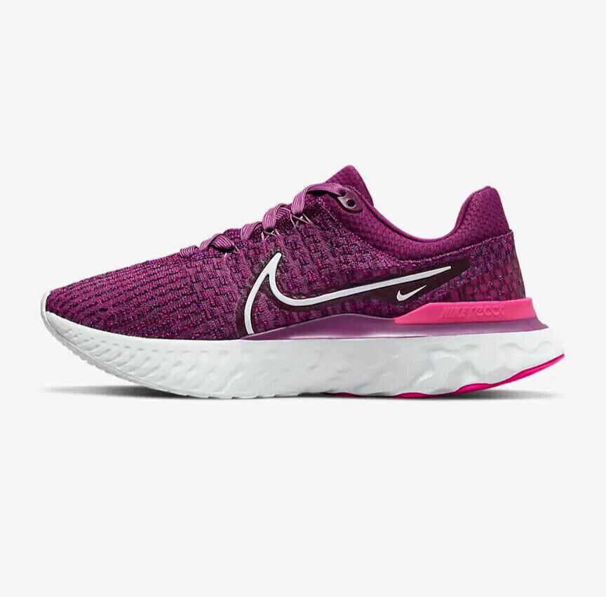 Nike React Infinity Run Flyknit 3 Womens Running Shoes Size 6 Bordeaux Purple DD3024 500