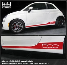 Fiat 500 Sport Rocker Panel Side Stripes Decals 2012 2013 2014 2015 Pro Motor